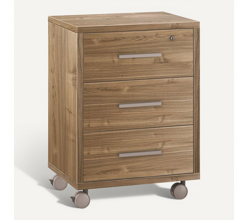 Commode 3 Tiroirs Sur Roulettes Épaisseur 25mm - Marron