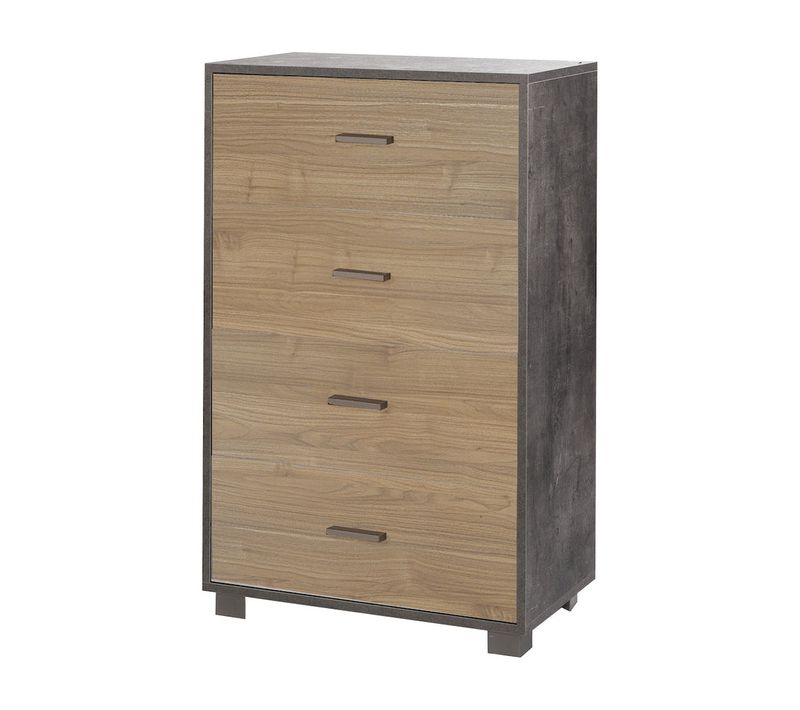 Kit D’armoire à 4 Tiroirs H112 L70 - Noir Et Marron