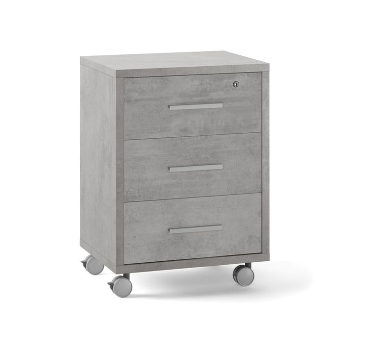 Commode 3 Tiroirs Sur Roulettes Épaisseur 25mm - Métal-clair