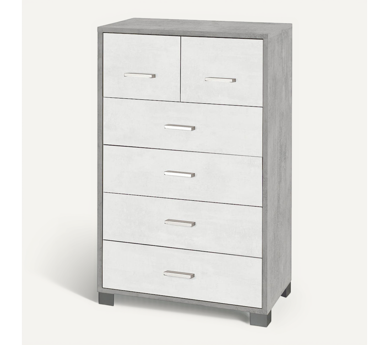 Armoire 4+2 Tiroirs H112 L70 Kit - Métal-clair Et Gris