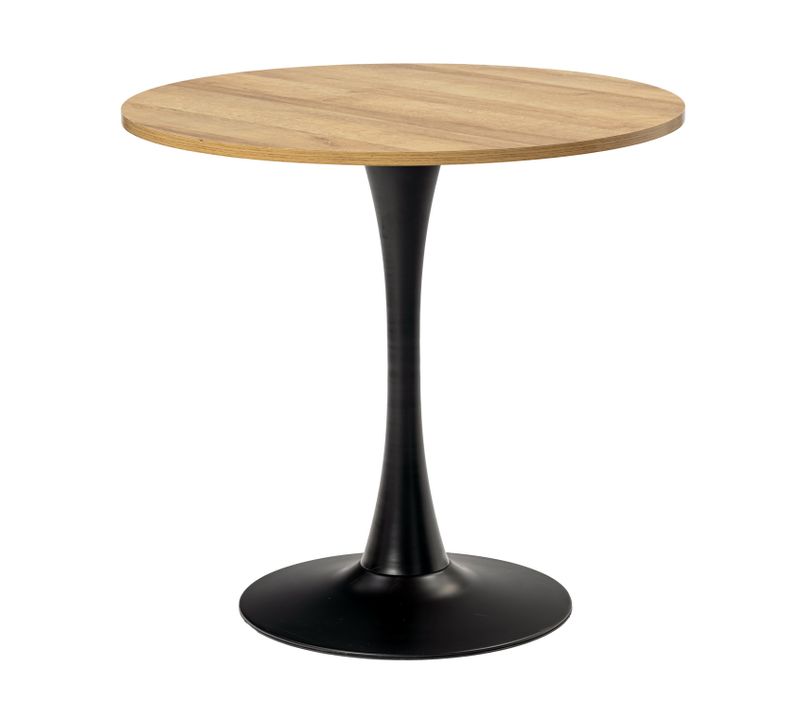 Table Salle à Manger Ronde  2-4 Personnes Pour Salon Cuisine Bureau, En Bois D'ingénierie Et Métal