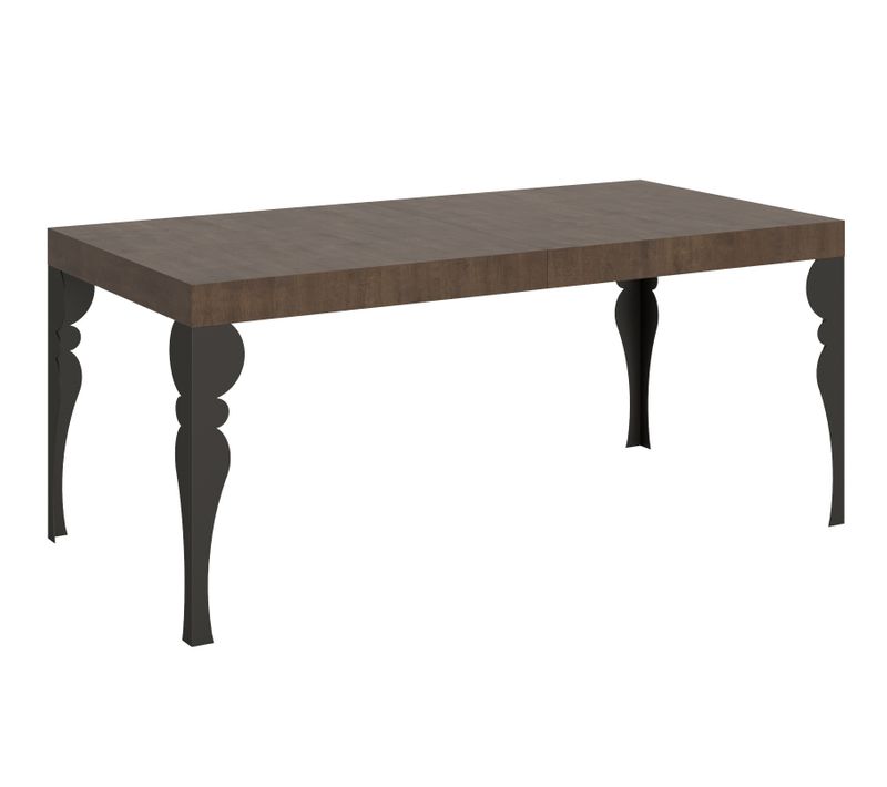 Table Extensible 90x180/440 Cm Paxon Noyer Cadre Anthracite
