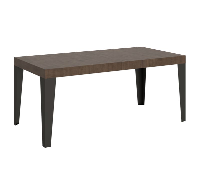 Table Extensible 90x180/284 Cm Flame Noyer Cadre Anthracite