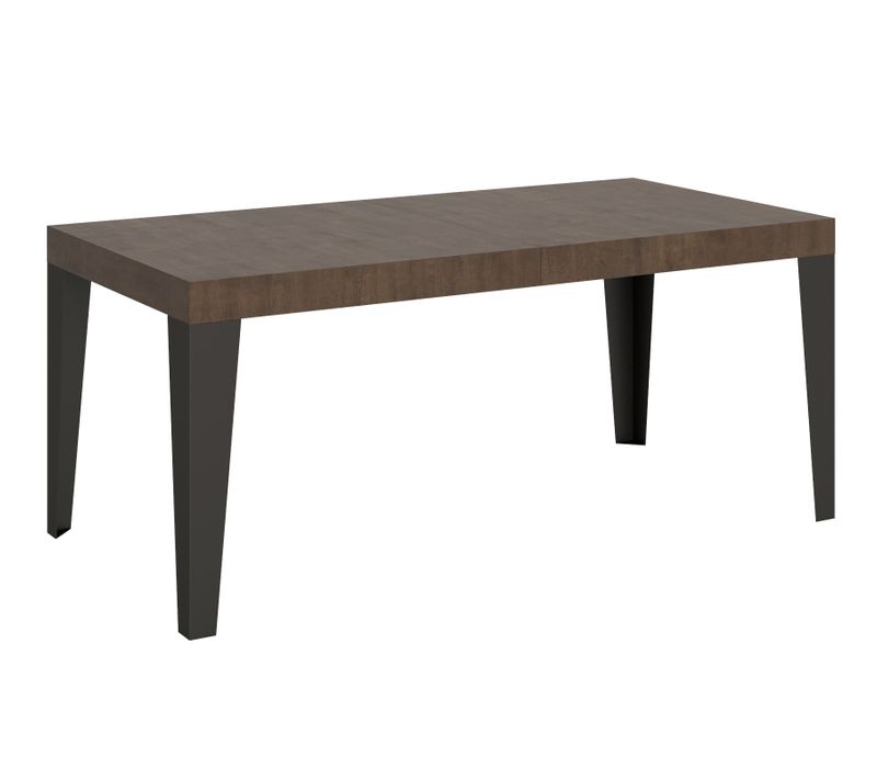 Table Extensible 90x180/440 Cm Flame Noyer Cadre Anthracite