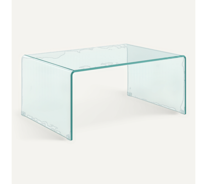 Table D'appoint Galaxy En Verre Courbe 80x45x35 Cm