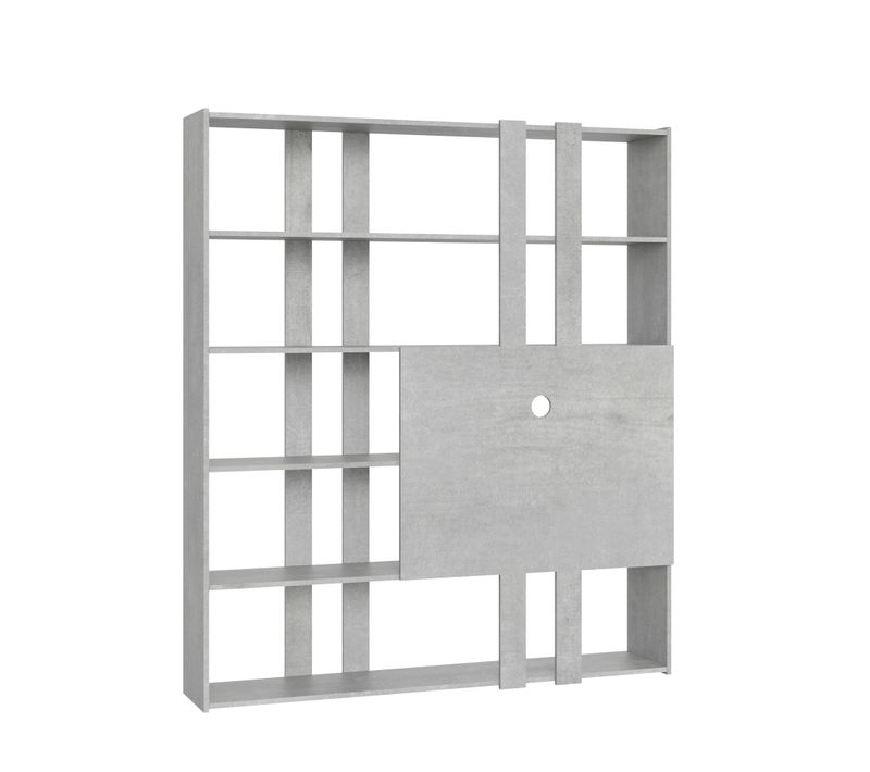 Bibliothèque Avec Support TV Kato H Gris Béton