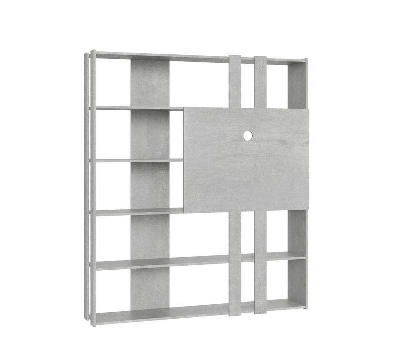 Bibliothèque Avec Support TV Kato L Gris Béton