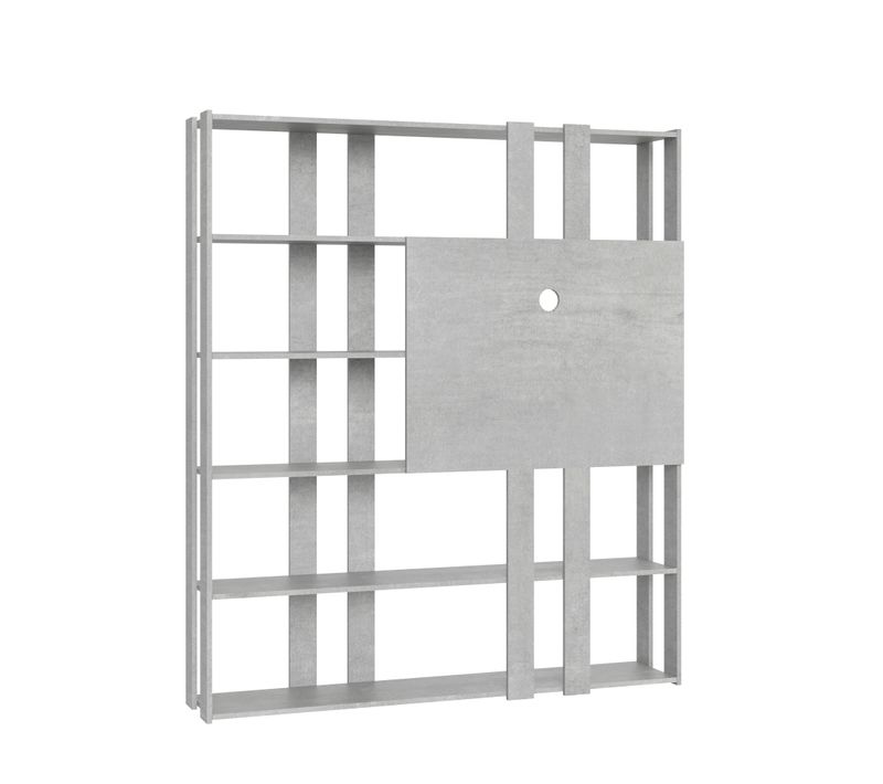 Bibliothèque Avec Support TV Kato N Gris Béton