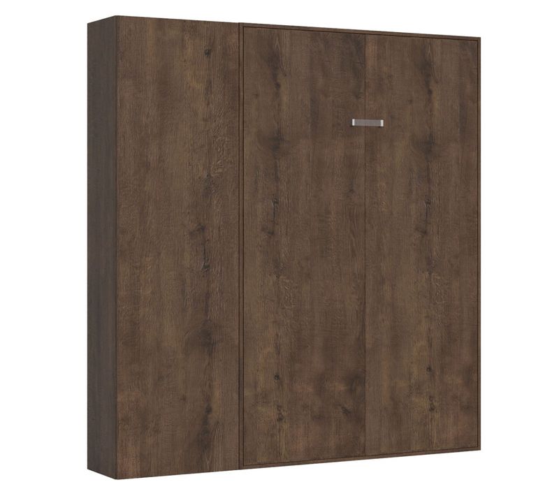 Armoire Lit Escamotable Vertical 120 Kentaro Avec Colonne Noyer