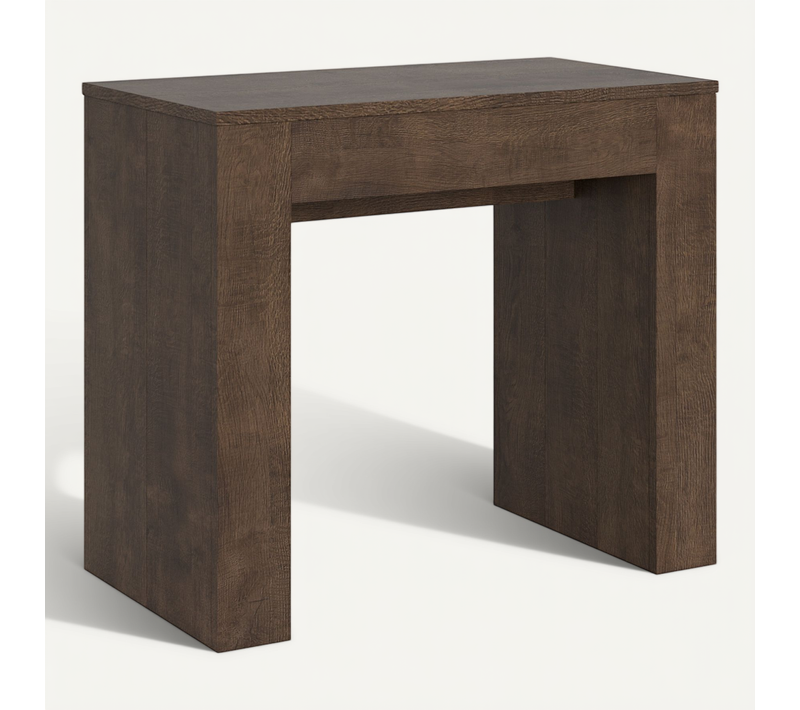 Console Extensible 90x49/307 Cm Extra Noyer Rallonges Internes