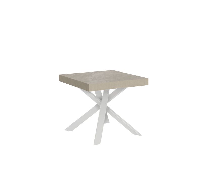 Table Extensible 90x90/194 Cm Clerk Cachemire Pieds Blancs