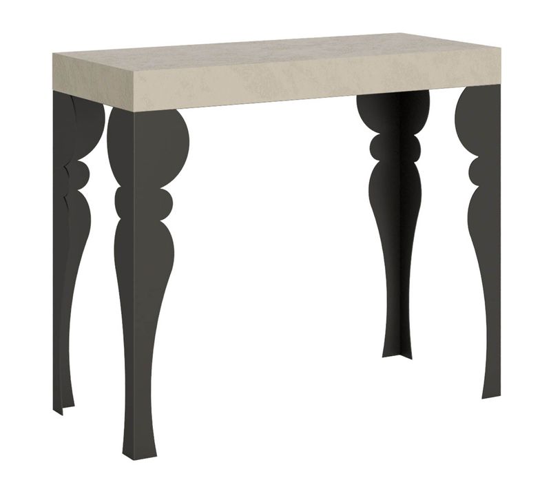 Console Extensible 90x40/300 Cm Paxon Cachemire Cadre Anthracite