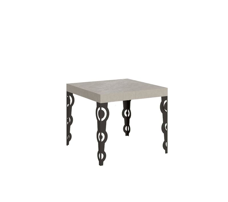 Table Extensible 90x90/246 Cm Karamay Cachemire Pieds Anthracite