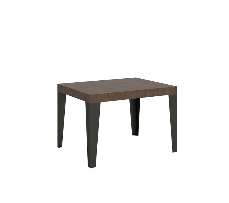 Table Extensible 70x110/194 Cm Flame Noyer Cadre Anthracite