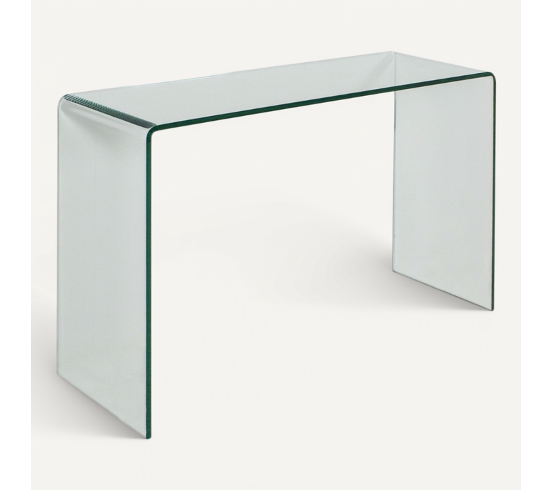 Console Smalle En Verre Courbe 80x40x80 Cm