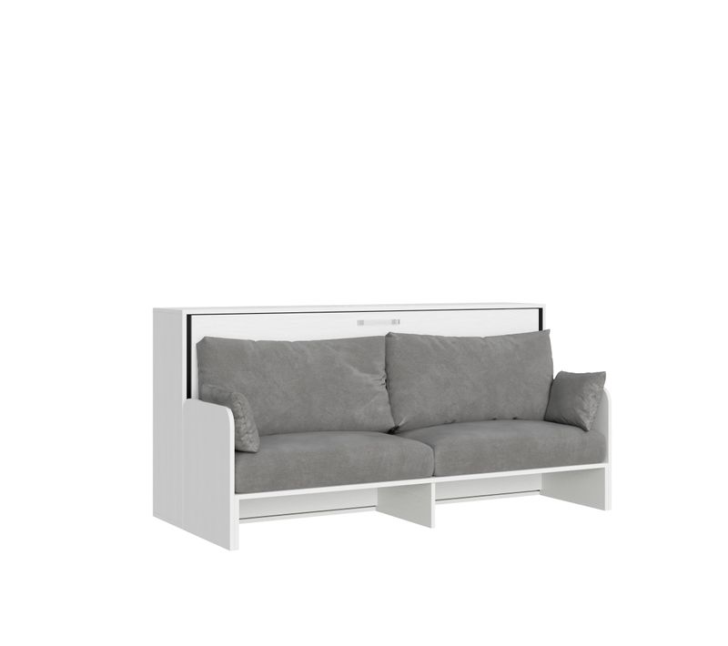 Lit Escamotable Horizontal 1 Couchage 85 Kando Sofà Avec Matelas Frêne Blanc - Alessia 20