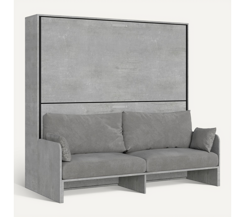 Lit Escamotable Horizontal Superposé 2 Couchages 85 Kando Sofà Avec Matelas Gris Béton - Alessia 20