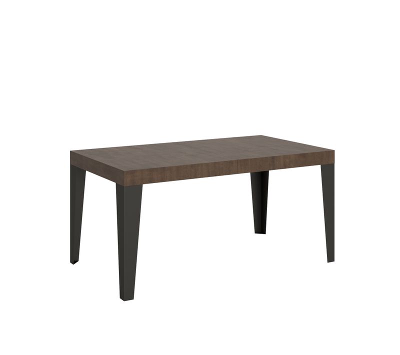 Table Extensible 80x160/244 Cm Flame Noyer Cadre Anthracite