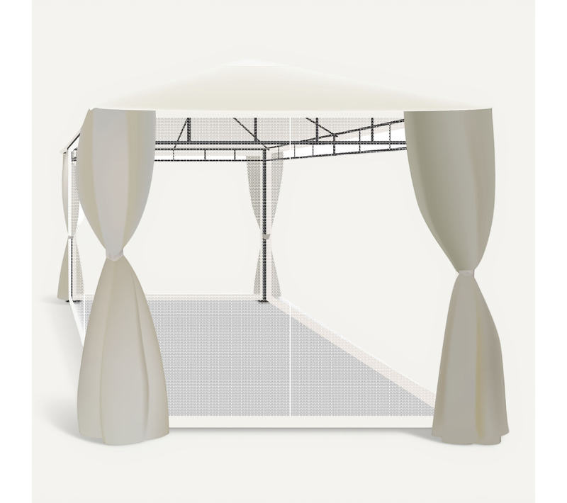 Beusi - Tonnelle De Jardin En Fer 3x2 M - Auvents Latéraux Et Moustiquaires