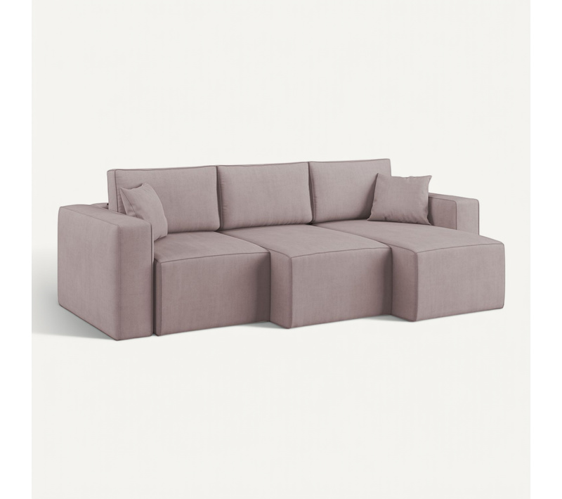Morfeo Canapé Avec 3 Assises Amovibles En Tissu Doux Imperméable T02 245 Cm Rose