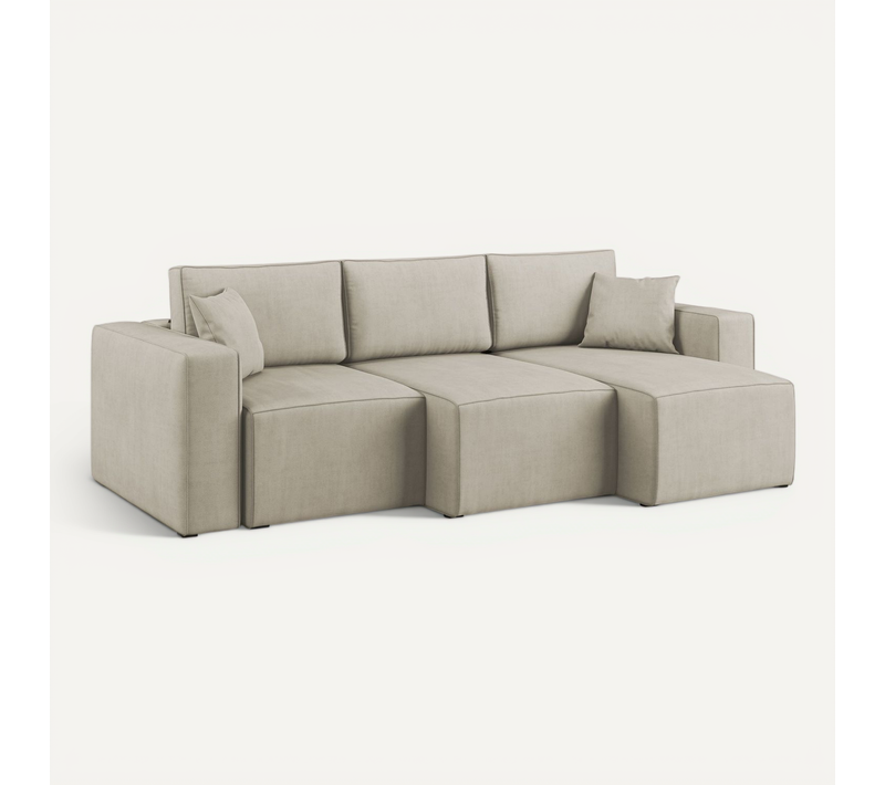 Morfeo Canapé Avec 3 Assises Amovibles En Tissu Doux Imperméable T02 245 Cm Beige