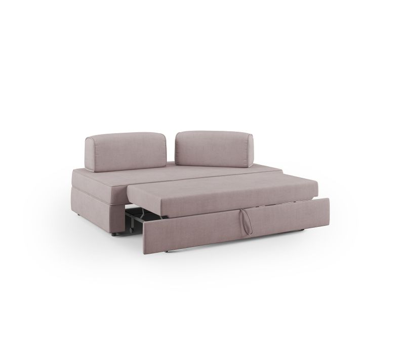 Liberty Canapé Avec Pouf Amovible Et Dossier Amovible En Tissu Imperméable T02 160 Cm Rose