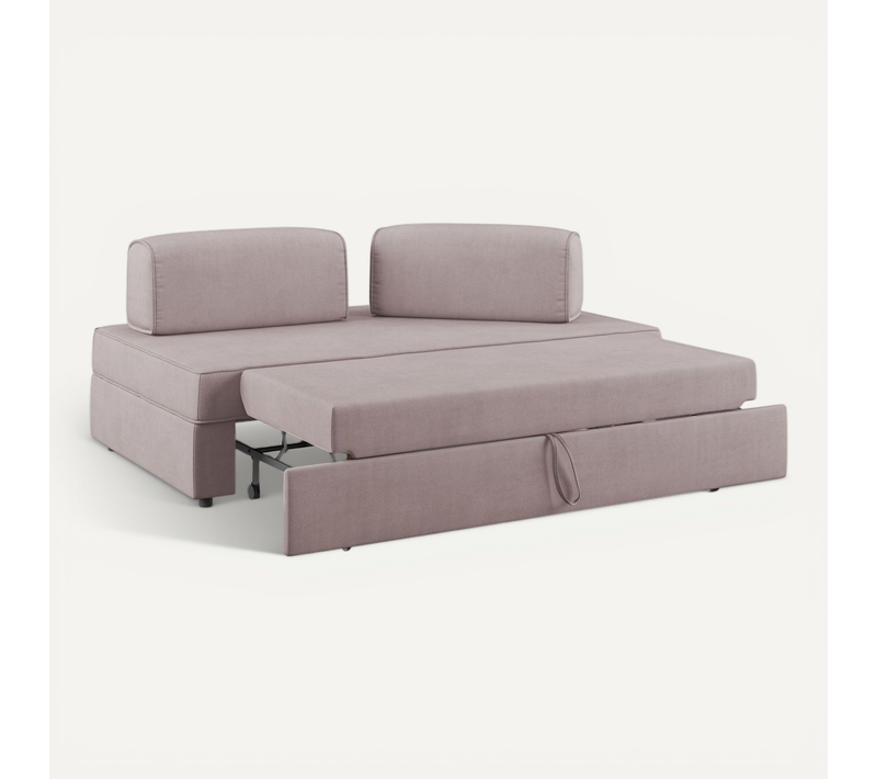 Liberty Canapé Sans Pouf Amovible Et Dossier Amovible En Tissu Imperméable T02 160 Cm Rose