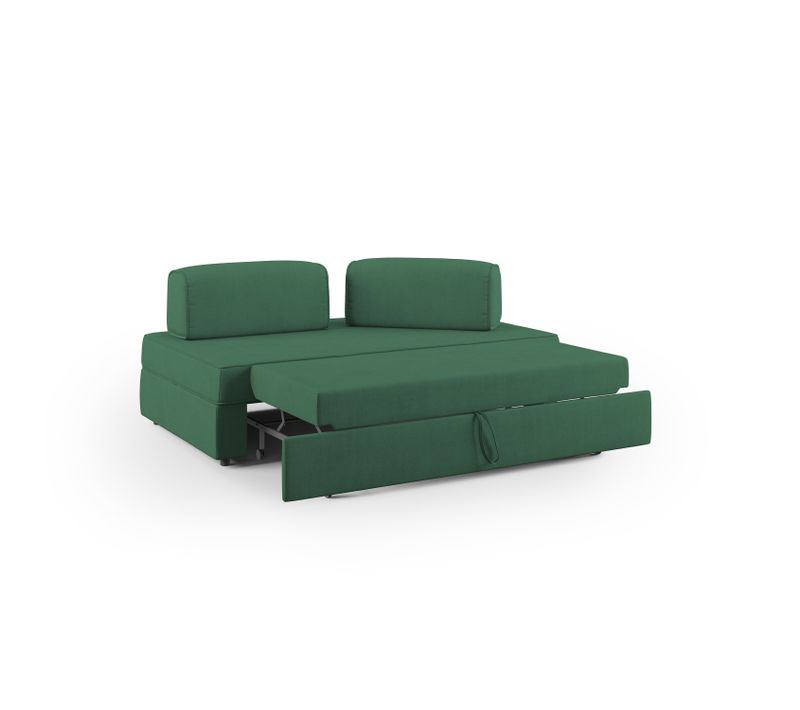 Liberty Canapé Sans Pouf Amovible Et Dossier Amovible En Tissu Imperméable T02 160 Cm Vert