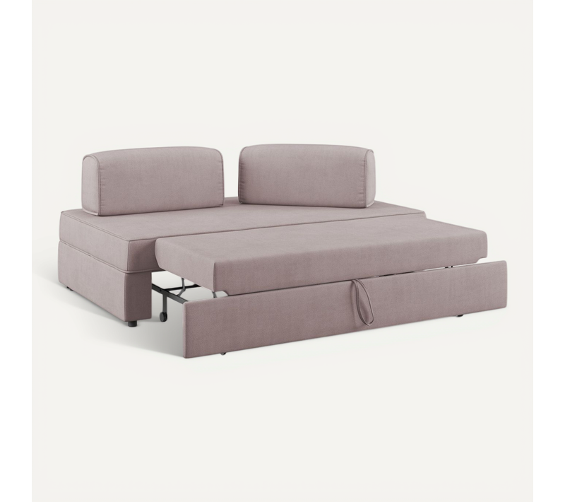 Liberty Canapé Sans Pouf Amovible Et Dossier Amovible En Tissu Imperméable T02 180 Cm Rose