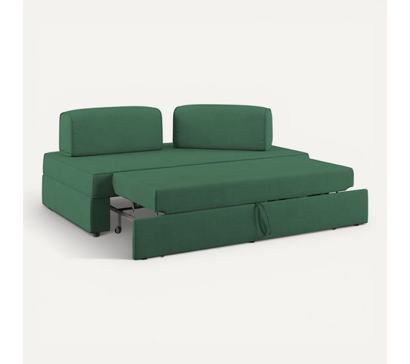 Liberty Canapé Sans Pouf Amovible Et Dossier Amovible En Tissu Imperméable T02 180 Cm Vert