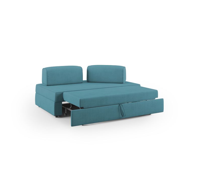Liberty Canapé Sans Pouf Amovible Et Dossier Amovible En Tissu Imperméable T02 200 Cm Bleu Ciel
