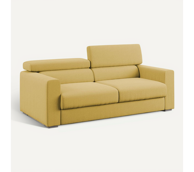 Dylan Canapé Avec Pouf Amovible En Tissu Effet Coton Imperméable T13 188 Cm Jaune