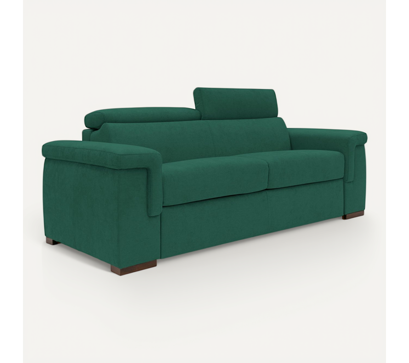 Giunone Canapé Convertible Matelas H18 Cm En Tissu Imperméable T02 200 Cm (mat.120x197) Vert