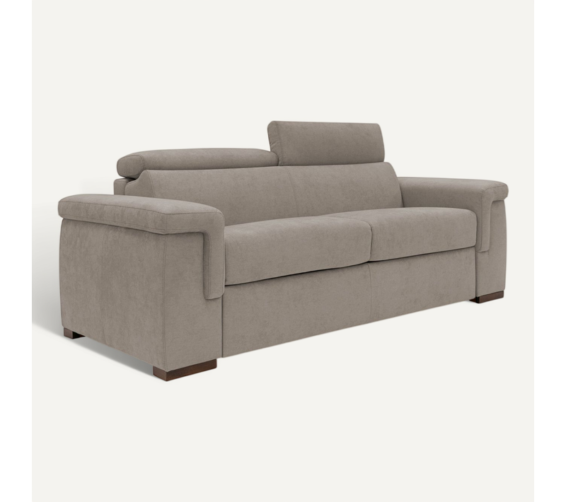 Giunone Canapé Convertible Matelas H18 Cm En Tissu Imperméable T02 220 Cm (mat. 140x297) Beige