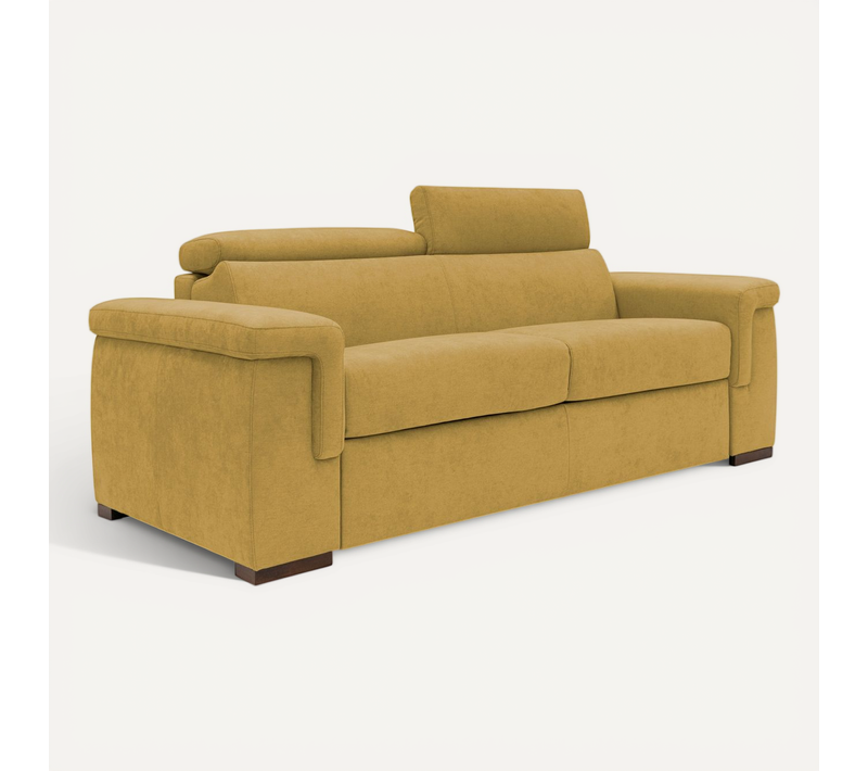Giunone Canapé Convertible Matelas H18 Cm En Tissu Imperméable T02 220 Cm (mat. 140x297) Jaune