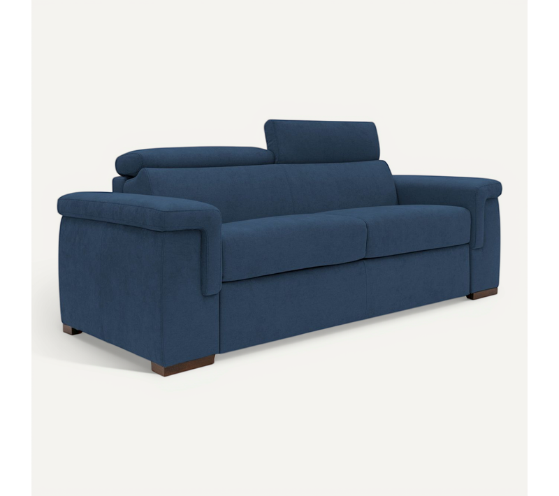 Giunone Canapé Convertible Matelas H18 Cm En Tissu Imperméable T02 220 Cm (mat. 140x297) Bleu