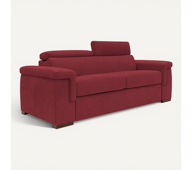 Giunone Canapé Convertible Matelas H18 Cm En Tissu Imperméable T02 240 Cm (mat. 160x297) Rouge