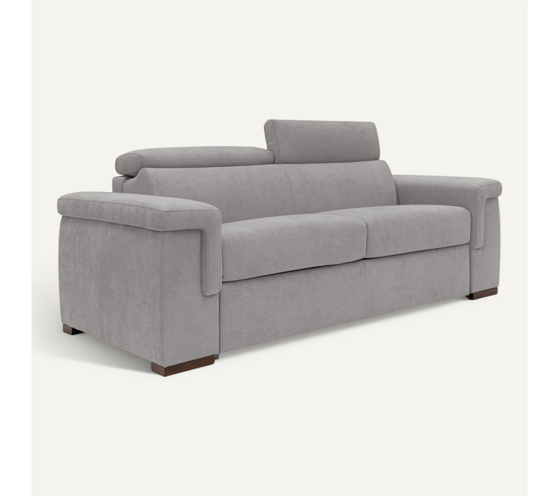 Giunone Canapé Convertible Matelas H18 Cm En Tissu Imperméable T02 240 Cm (mat. 160x297) Gris Clair