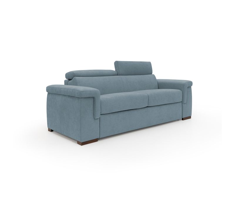 Giunone Canapé Convertible Matelas H18 Cm En Tissu Imperméable T02 240 Cm (mat. 160x297) Bleu Pastel