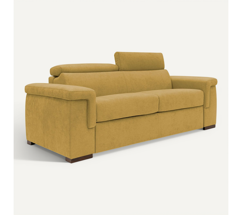 Giunone Canapé Convertible Matelas H18 Cm En Tissu Imperméable T02 240 Cm (mat. 160x297) Jaune
