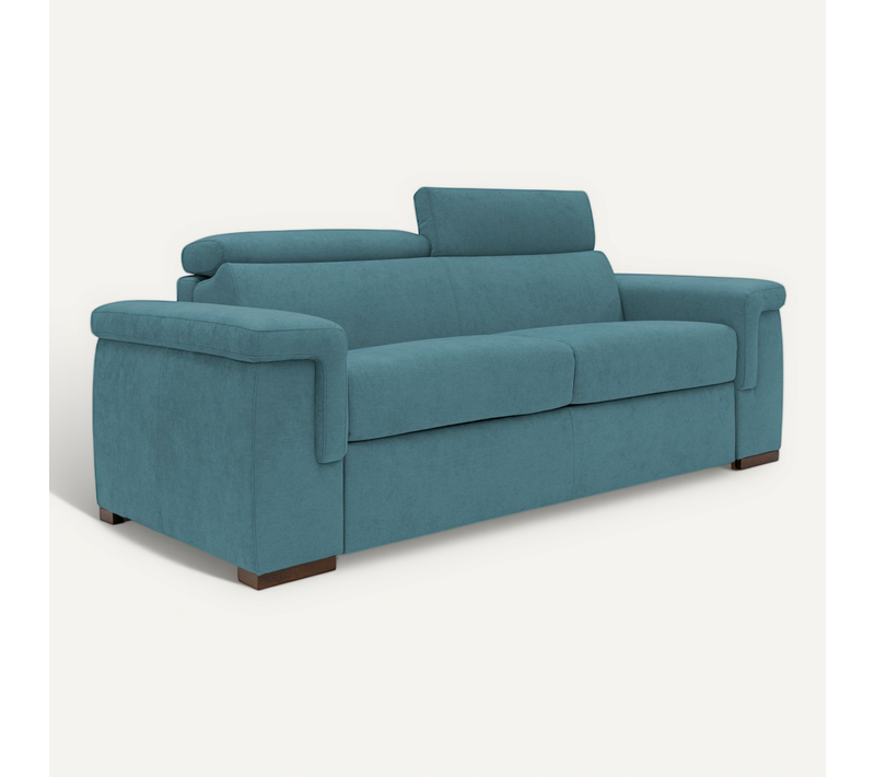 Giunone Canapé Convertible Matelas H18 Cm En Tissu Imperméable T02 240 Cm (mat. 160x297) Bleu Ciel