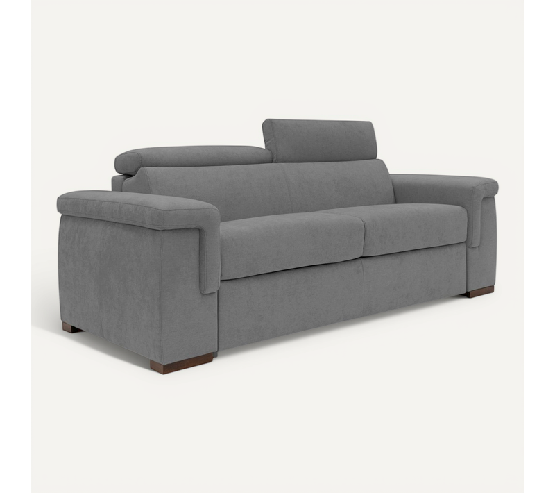 Giunone Canapé Convertible Matelas H18 Cm En Tissu Imperméable T02 240 Cm (mat. 160x297) Gris