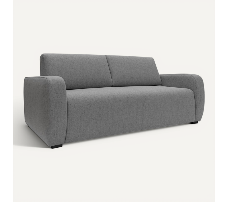 Duna Canapé Lit Convertible Matelas 20 Cm En Tissu Imperméable T03 195 Cm (mat. 140x197) Gris
