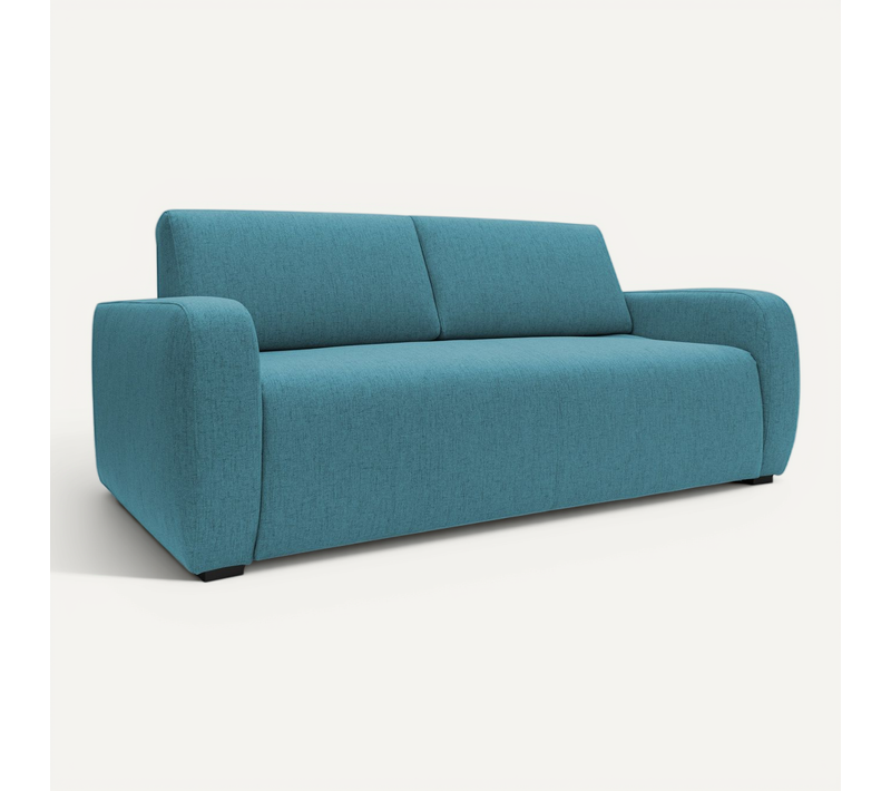Duna Canapé Lit Convertible Matelas 20 Cm En Tissu Imperméable T03 195 Cm (mat. 140x197) Bleu Ciel