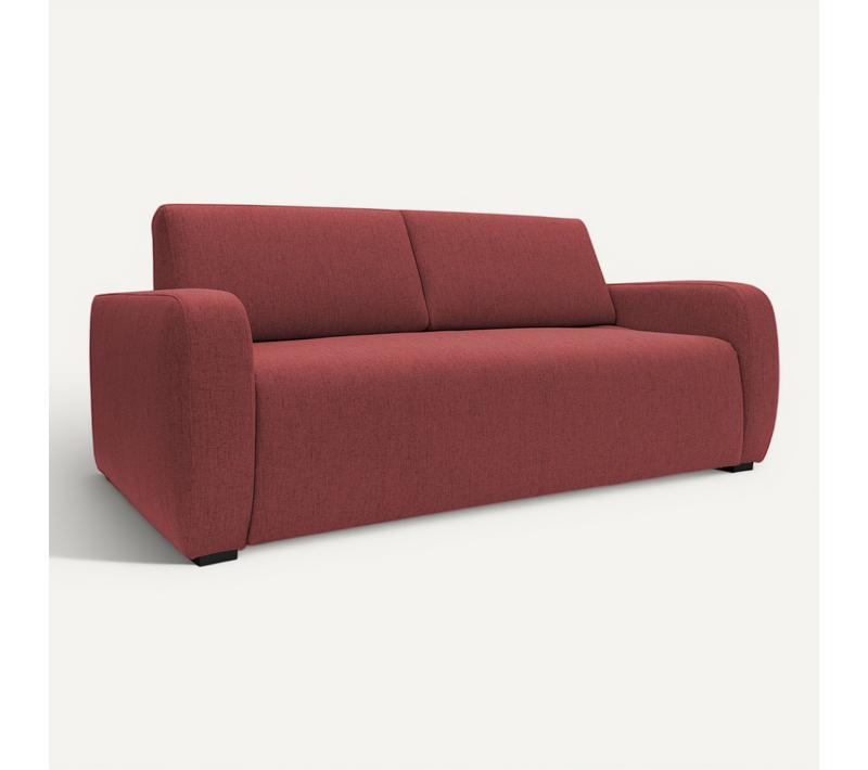 Duna Canapé Lit Convertible Matelas 20 Cm En Tissu Imperméable T03 215 Cm (mat. 160x197) Rouge