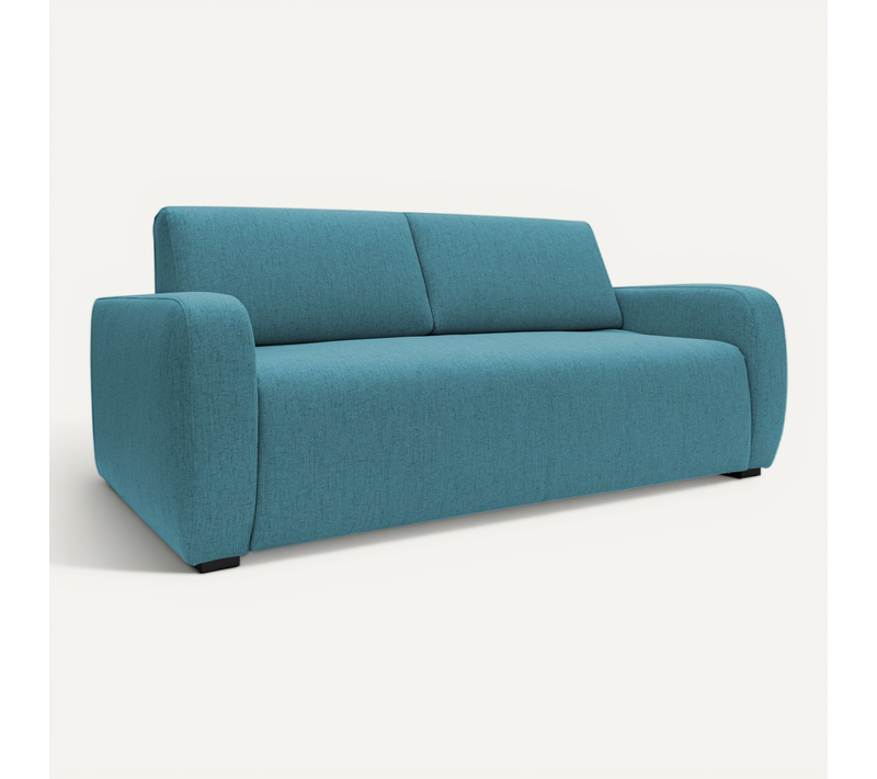 Duna Canapé Lit Convertible Matelas 20 Cm En Tissu Imperméable T03 215 Cm (mat. 160x197) Bleu Ciel