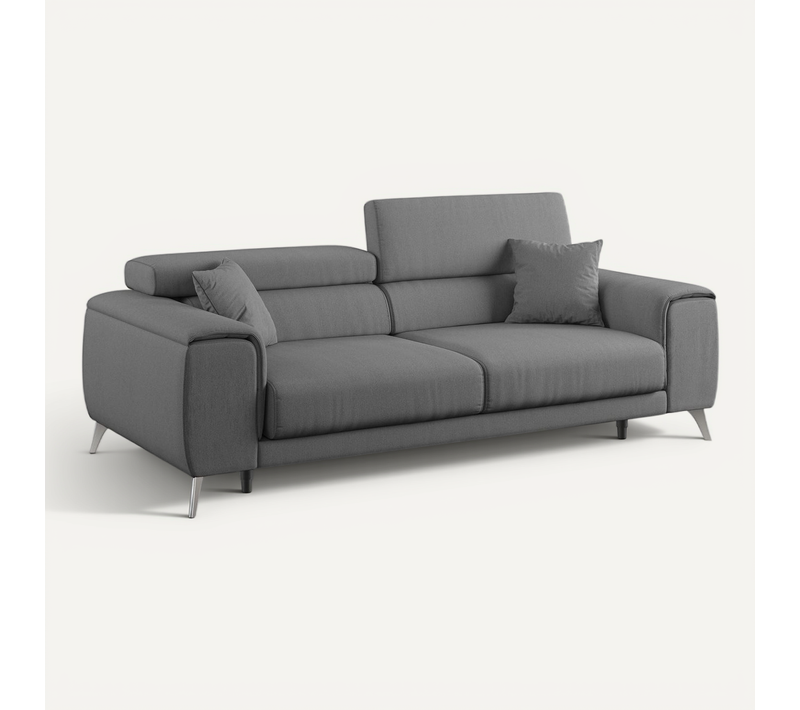 Fusion Canapé Avec Assises Coulissantes En Tissu Doux Antitache T05 215 Cm Anthracite