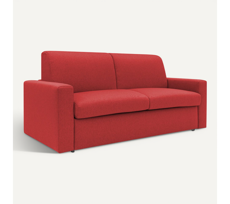 Kansas Canapé Lit Convertible H20 Cm En Tissu Imperméable T13 192 Cm (mat. 140x197) Rouge
