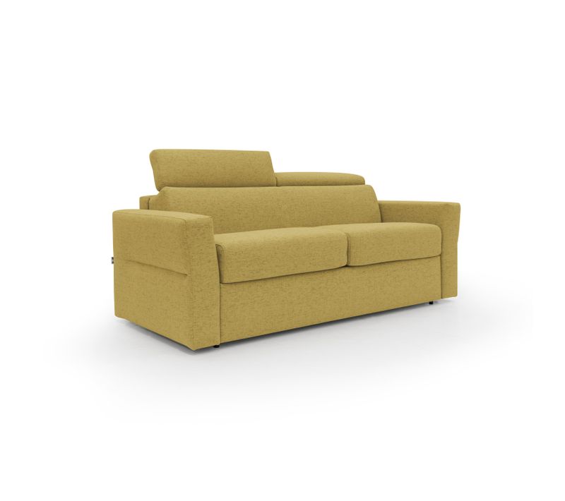 Avalon Canapé Lit Matelas H18 Cm De Haut En Tissu Imperméable T03 200 Cm (140x197) Jaune