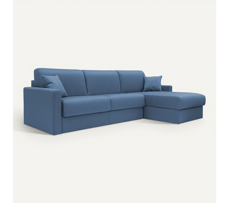 Chris Canapé D'angle 5 Places En Tissu Imperméable 248 Cm Droit Bleu